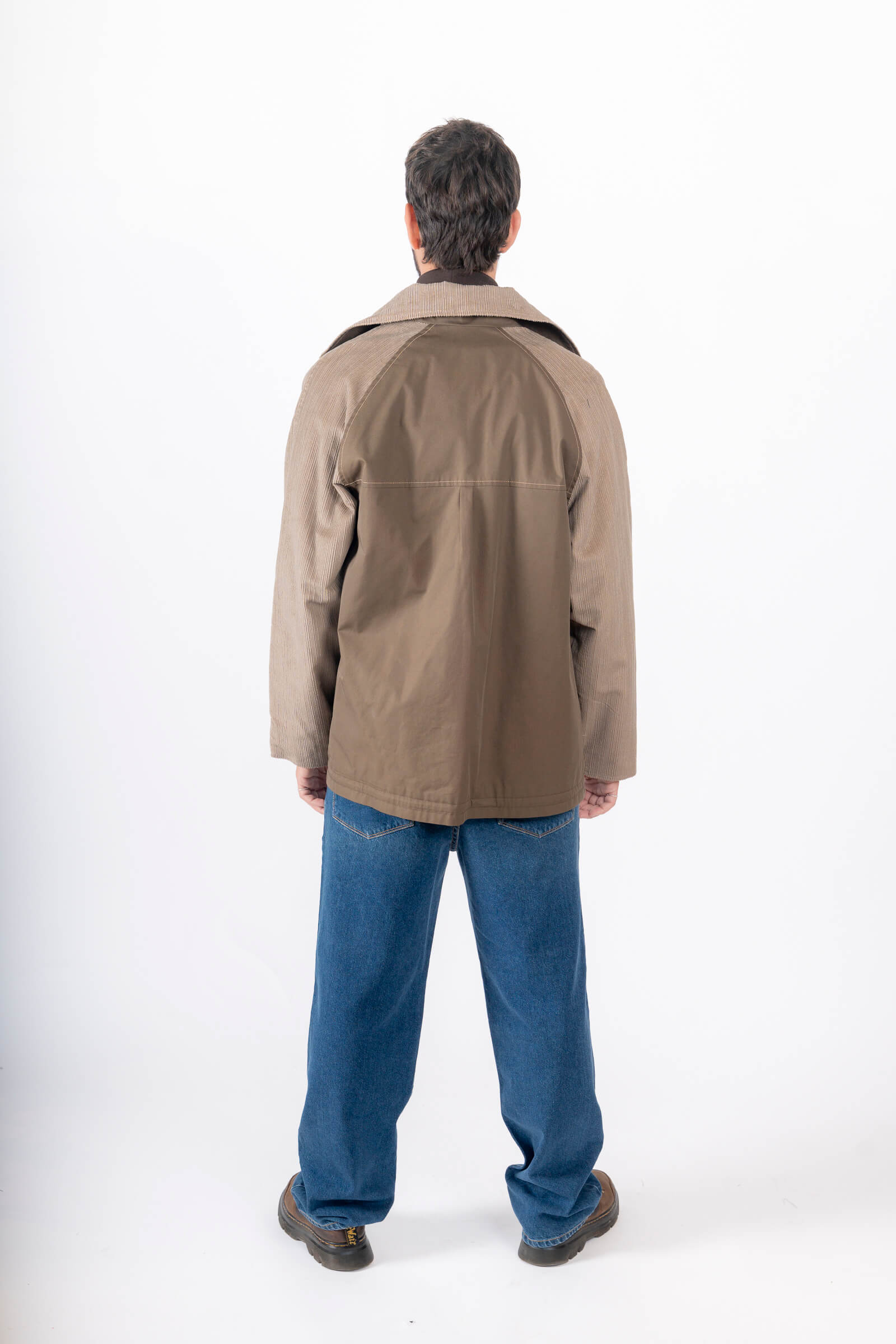 מעיל שילוב זית