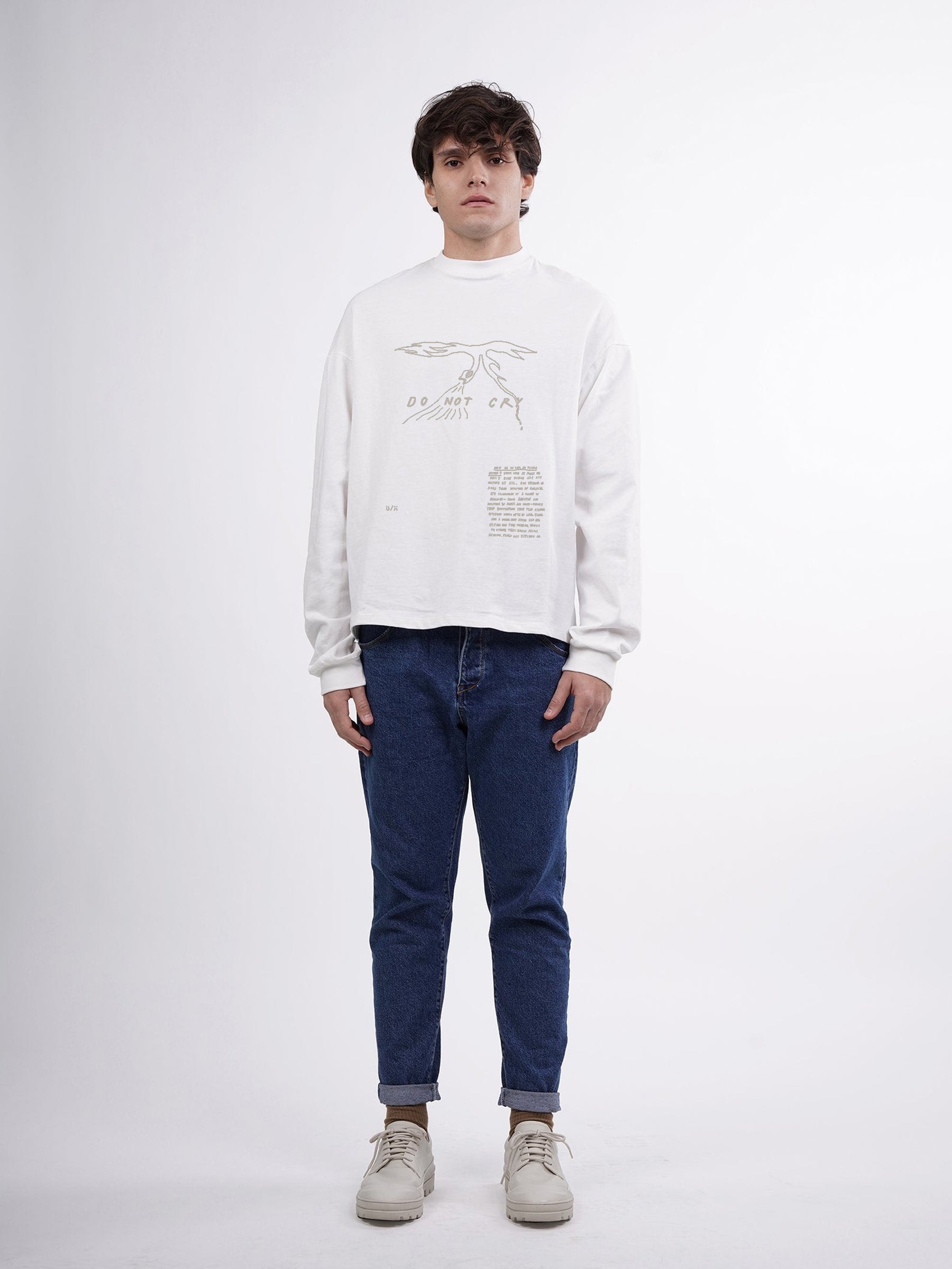 טי שירט שרוול ארוך מודפסת - קאמל