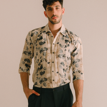 חולצת ויסקוזה 32- הדפס פרחי ים