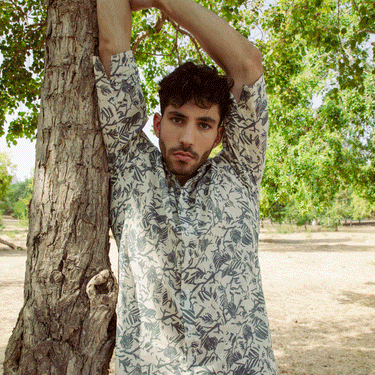 חולצת ויסקוזה 42- הדפס בוטני