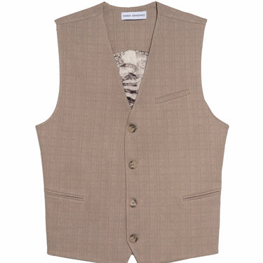 וסט עם טקסטורה -  מוקה