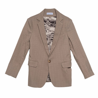 ז׳קט SLIM FIT - מוקה בבד טקסטורה