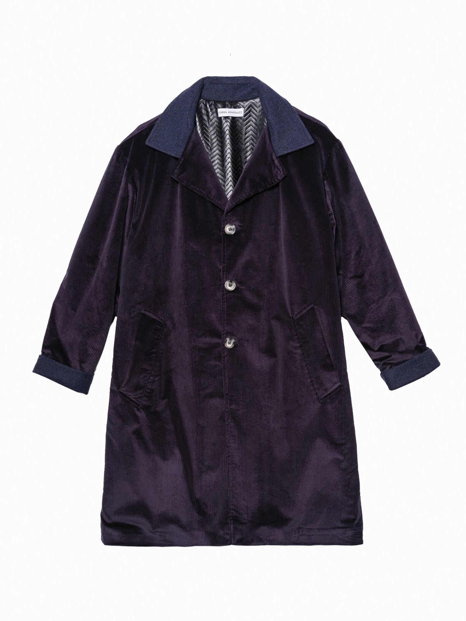 מעיל קורדורוי שילוב כחול