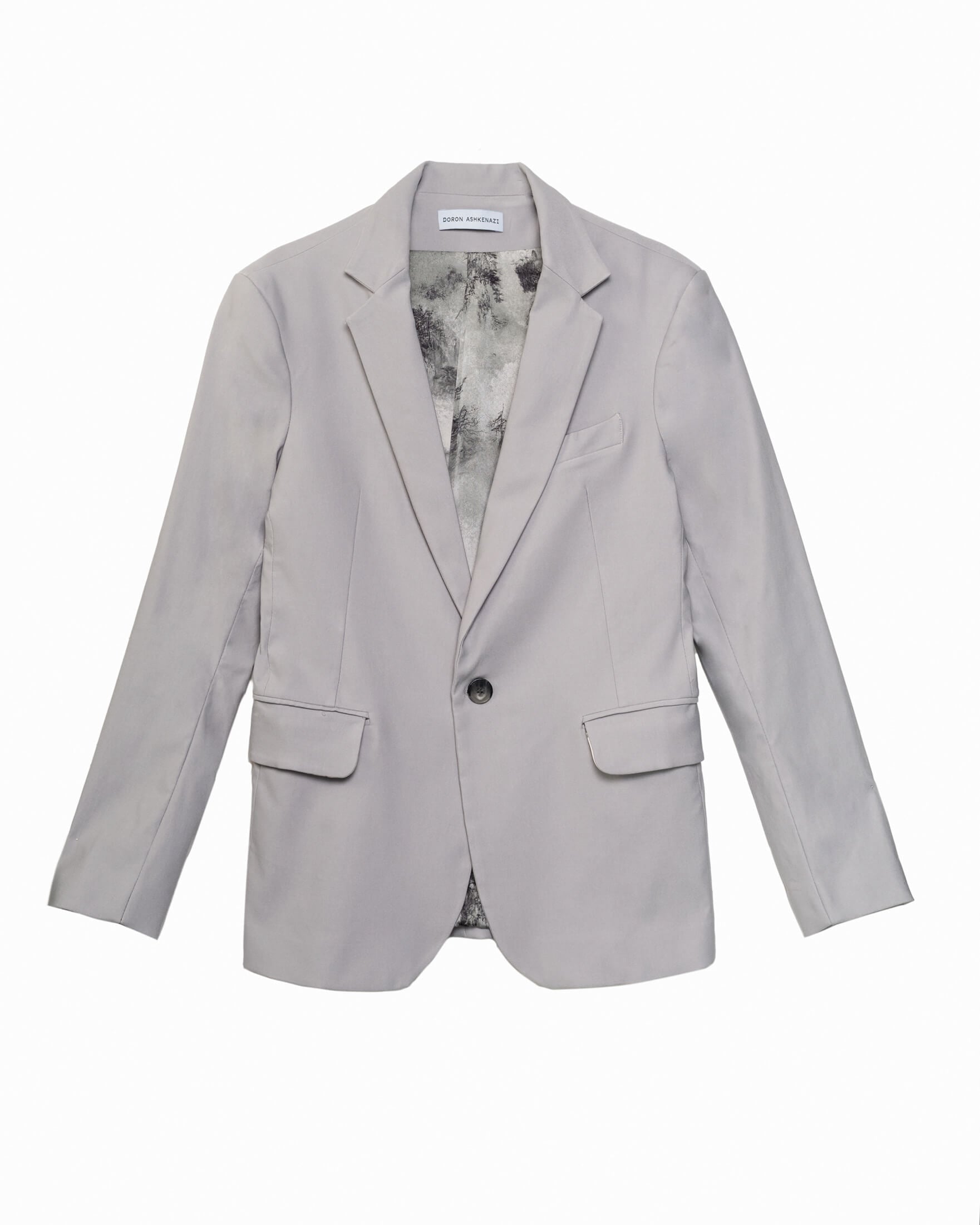 ז׳קט חליפה אפור בהיר כותנה לייקרה