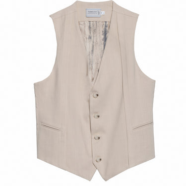 וסט עם טקסטורה -  שמנת