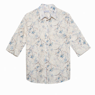 חולצת כותנה - דפוס פרחים ורקמה 67