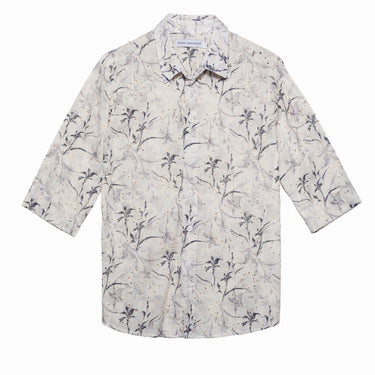 חולצת כותנה - דפוס פרחים ורקמה 69