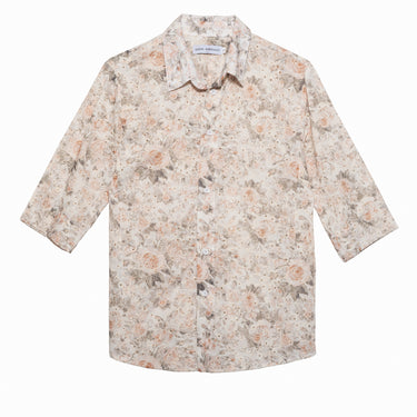 חולצת כותנה - דפוס פרחים ורקמה 68