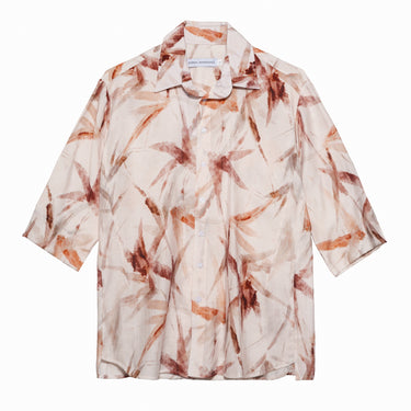 חולצת ויסקוזה - דפוס עלים ורודים 66