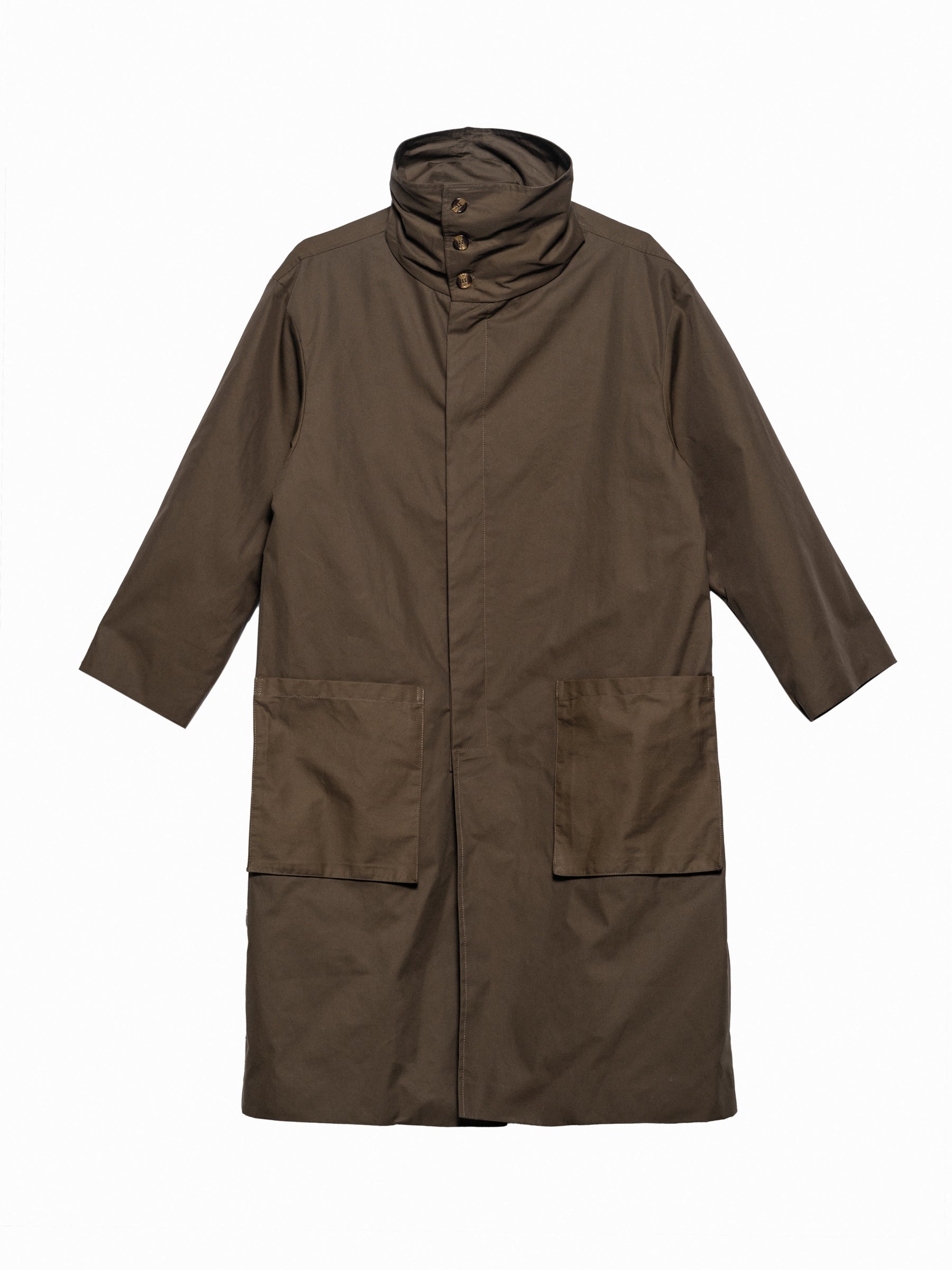 מעיל כותנה זית ארוך