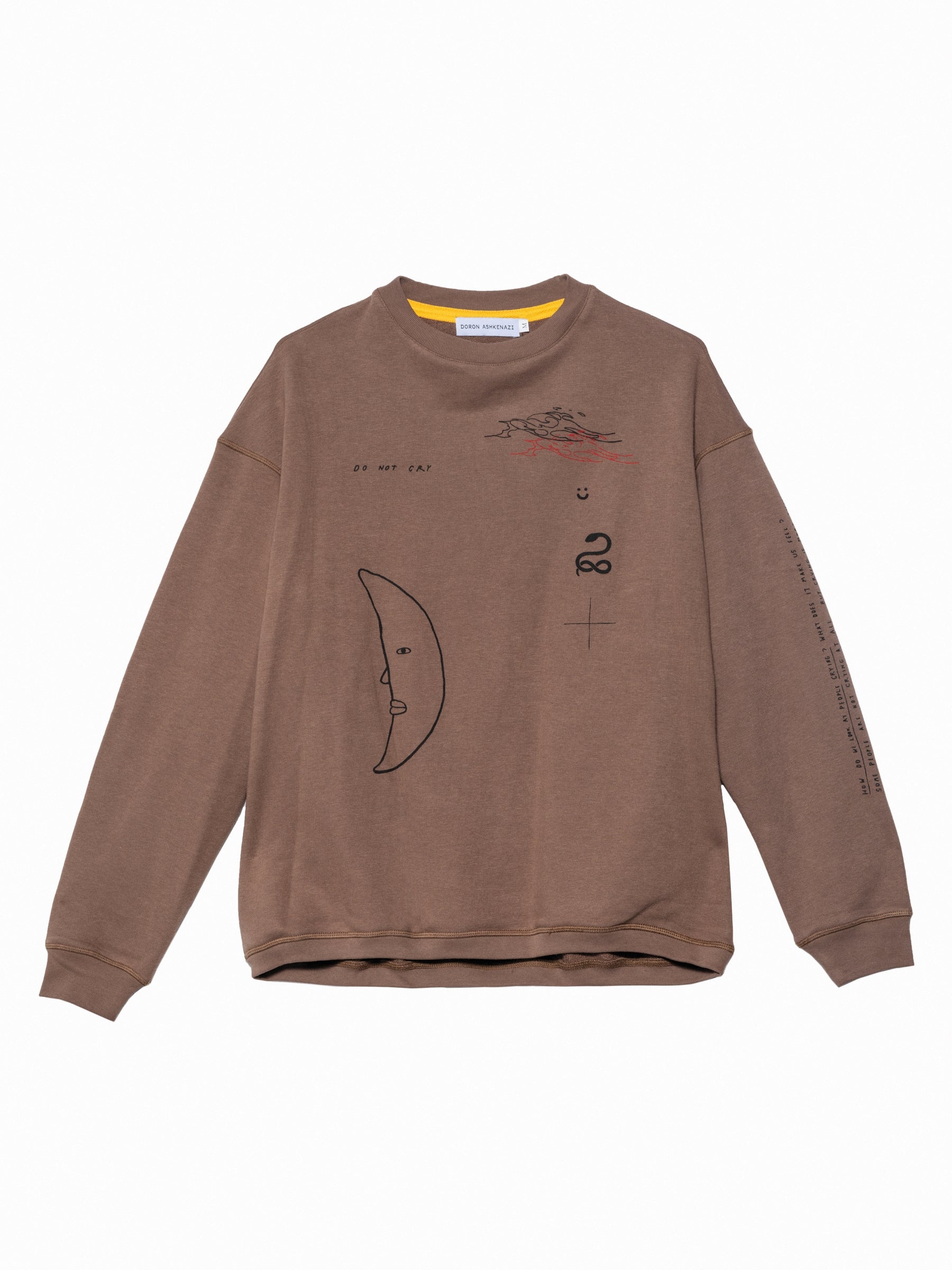 סוויטשרט דפוס ירח מוקה