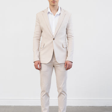 מכנסי SLIM FIT - אבן בטקסטורת פס