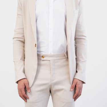 מכנסי SLIM FIT - אבן בטקסטורת פס