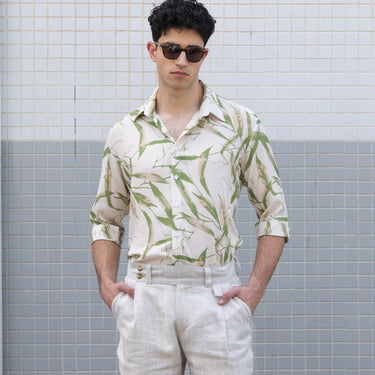 חולצת ויסקוזה 24 - הדפס אקליפטוס בהיר