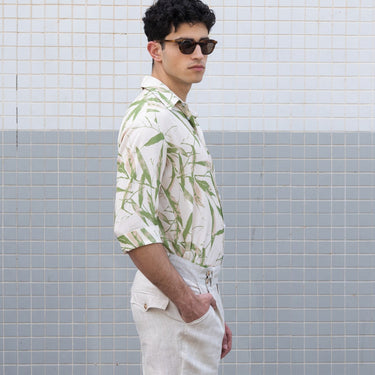 חולצת ויסקוזה 24 - הדפס אקליפטוס בהיר