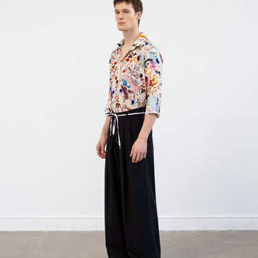 מכנסי קז'ואל אוברסייז - שחור