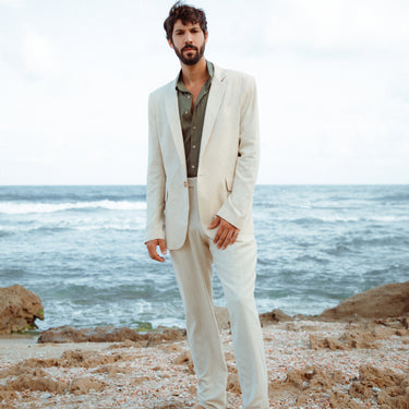 ז'קט פשתן - בז