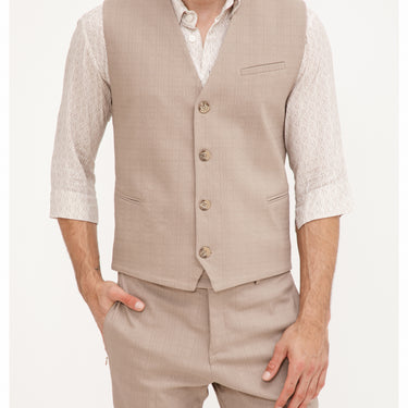 וסט עם טקסטורה -  מוקה