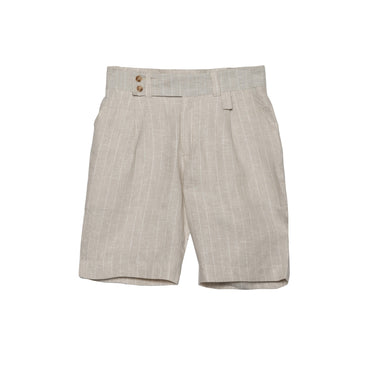 מכנסי ברמודה פשתן - בז׳